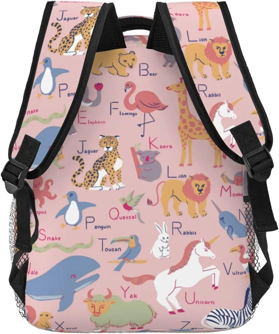 Animal Name Alphabet Chart A B C Backpack Lightweight Laptop Backpack Casual Daypack Travel Double Shoulder Bag For Women Men