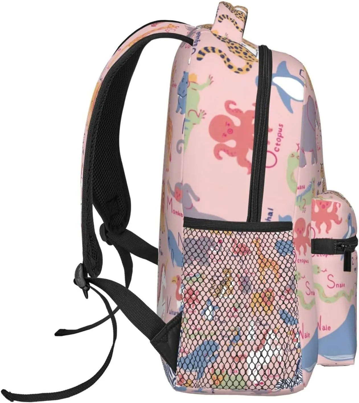 Animal Name Alphabet Chart A B C Backpack Lightweight Laptop Backpack Casual Daypack Travel Double Shoulder Bag For Women Men