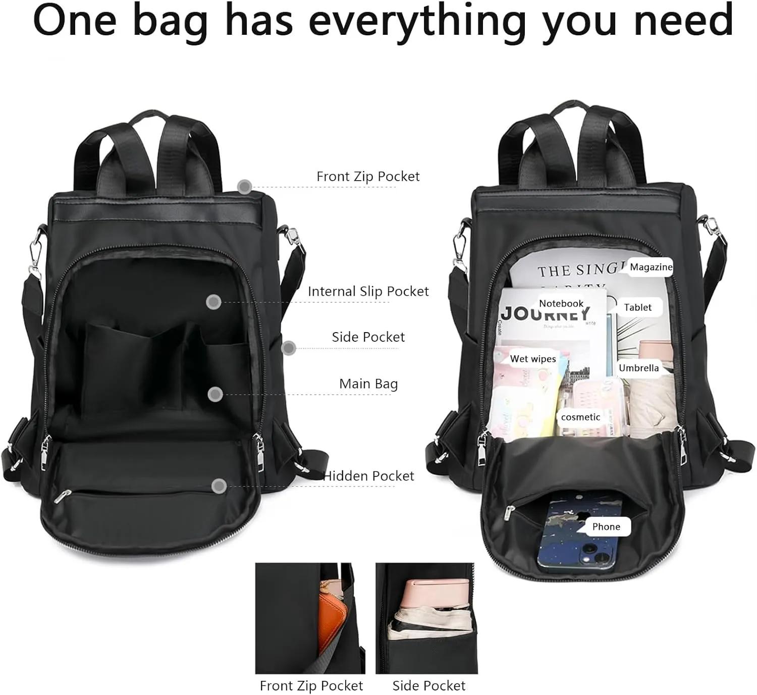 Anti-Theft Large Capacity Backpack, Leisure Shoulder Bag, Antitheft Backpack Crossbody Lightweight Travel,for outdoor leisure (Multicolor)