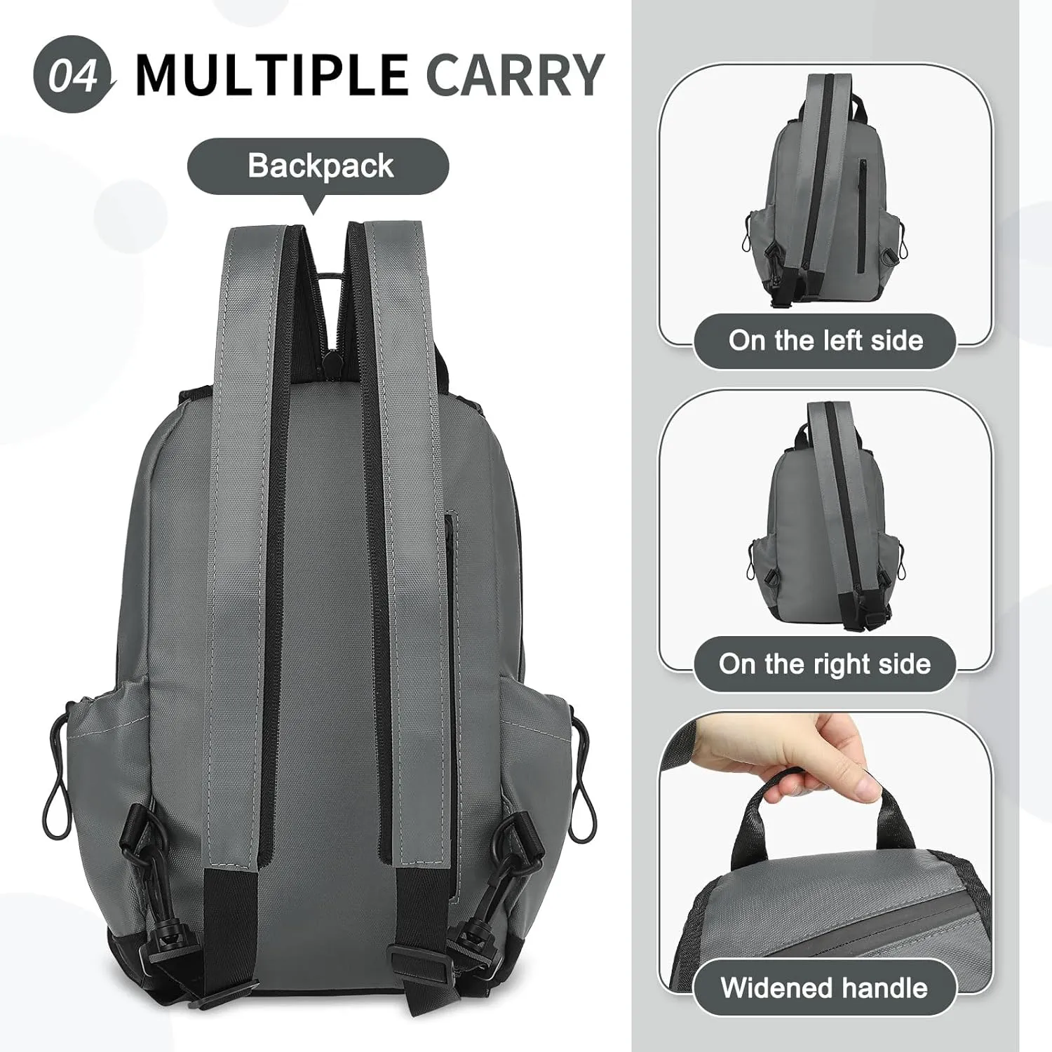 Anti Theft Mini Backpack, Convertible Sling Bag for 11 Inch Pads with USB Charge Port, Lightweight One Strap Casual Pack for Women Men (Gray)