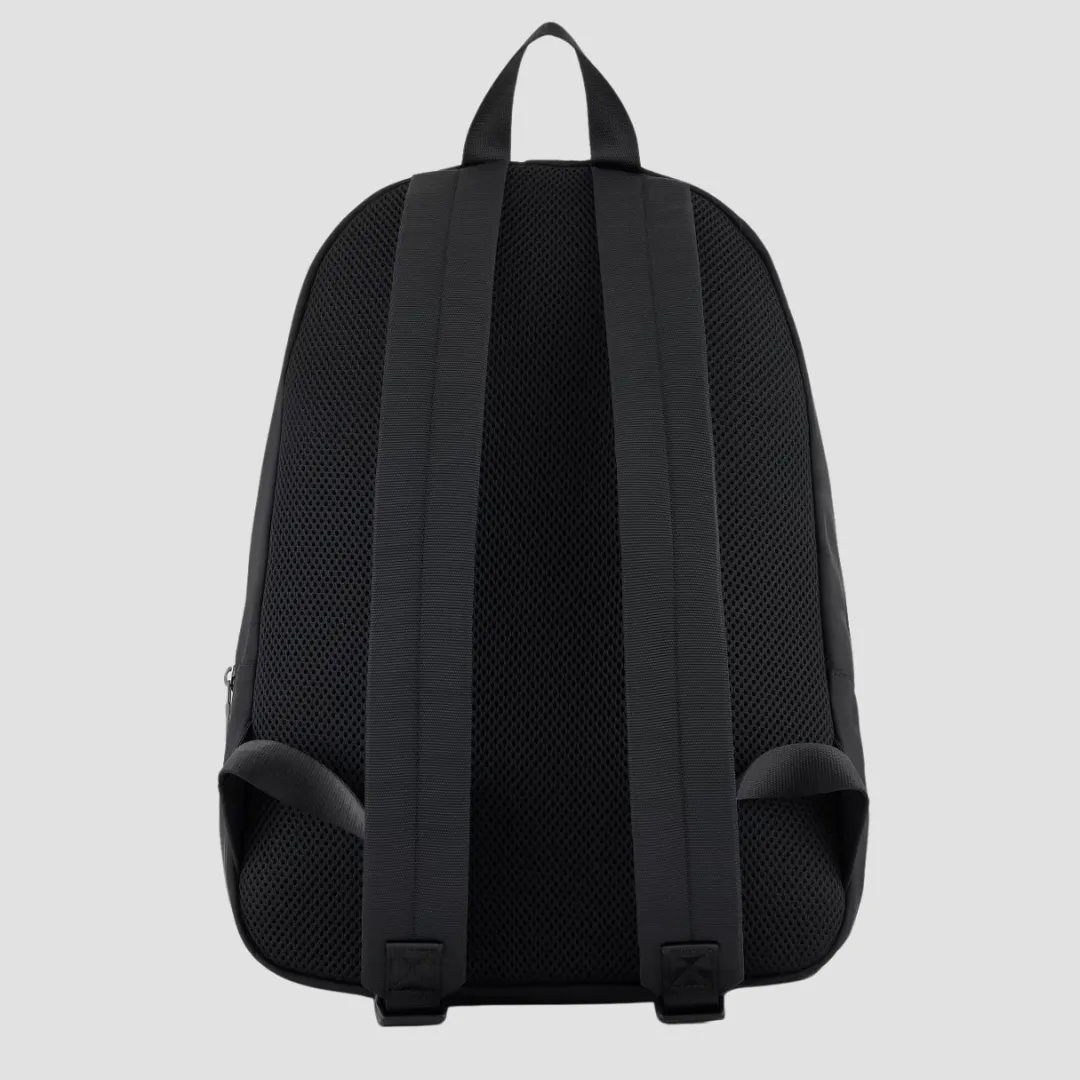 Armani Lightweight Silver Zip Backpack in Black