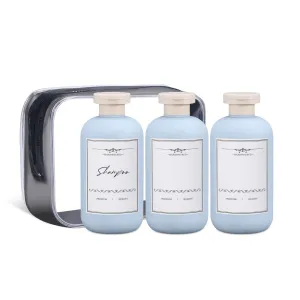 ASEVAT 10 oz Plastic Travel Refillable Shampoo and Conditioner Bottles, Plastic Travel Bottles for Toiletries, Plastic Squeeze Bottles with Flip Cap for Lotion, Cream and Liquids (3Pcs)