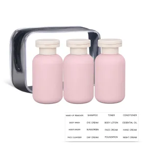 ASEVAT 3.4 oz Plastic Squeeze Bottle for Lotion, Plastic Empty Shampoo Conditioner Container, Plastic Travel Size Toiletries Bottles for Shampoo, Lotion, Cream and Liquids (3 Pcs)