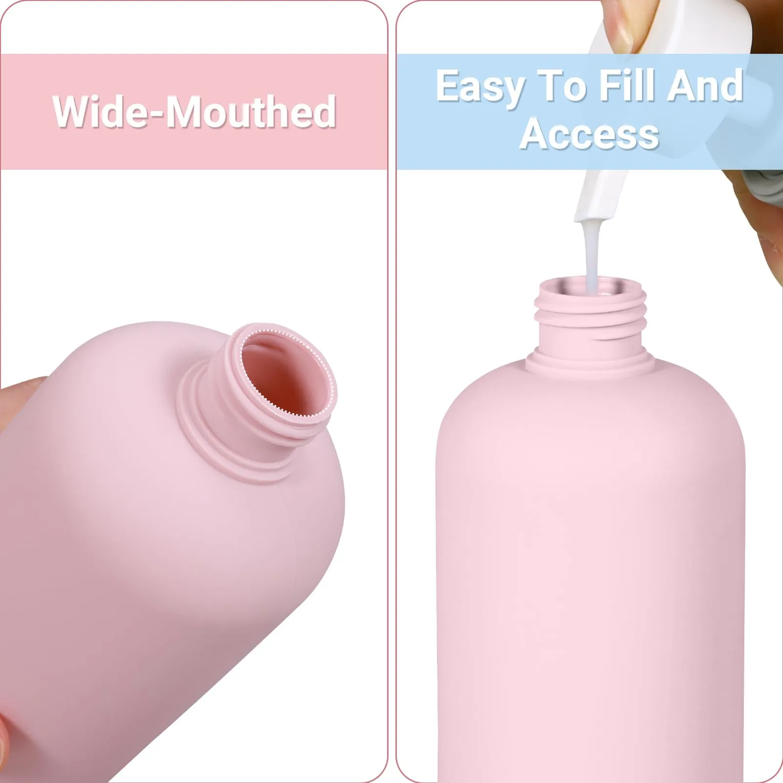 ASEVAT 3.4 oz Plastic Squeeze Bottle for Lotion, Plastic Empty Shampoo Conditioner Container, Plastic Travel Size Toiletries Bottles for Shampoo, Lotion, Cream and Liquids (3 Pcs)