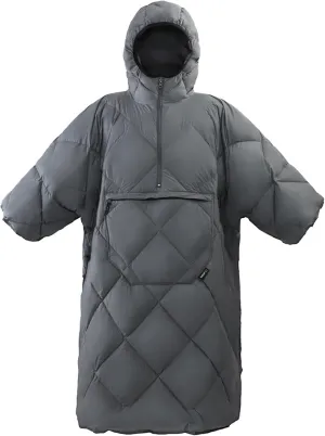 ATEPA Blanket Poncho Hooded Ultralight Water-Resisitant Warm Wearable Blanket Sleeping Bag Coat Cloak Camping Blanket