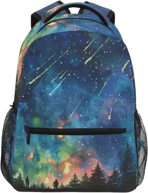 Aurora Meteor Backpack for Men Women, Waterproof High/Middle School Bookbag Lightweight Laptop Travel Daypack with Multiple Pockets for Teens Boys Girls