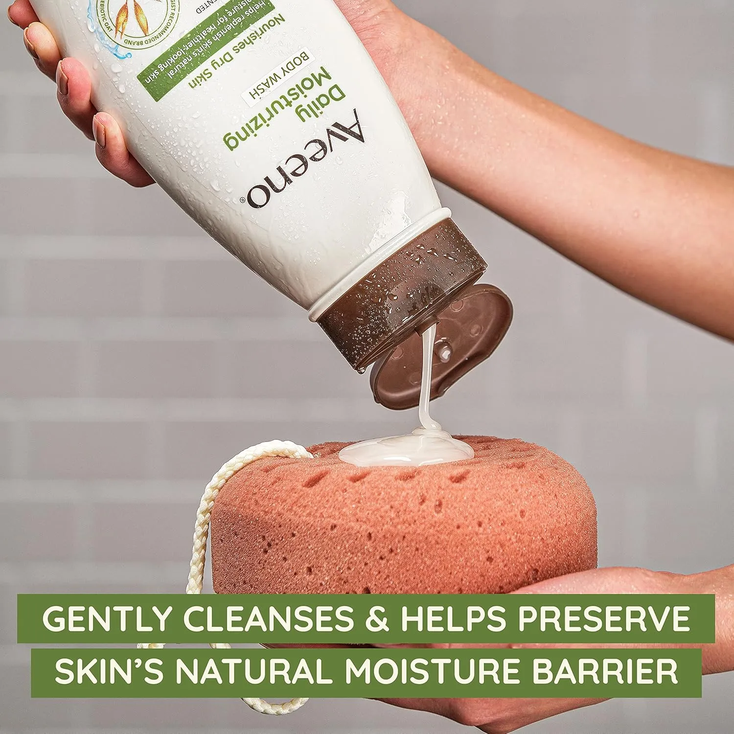 Aveeno Daily Moisturizing Body Wash for Dry Skin with Soothing Oat, Creamy Shower Cleanser, Gentle, Soap-Free and Dye-Free, Lightly Scented, 33 FL OZ
