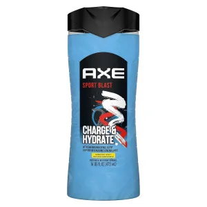 AXE Body Wash Charge and Hydrate Sports Blast Energizing Citrus Scent Men's Body Wash 100 percent Recycled Bottle 16 oz (Pack of 4)