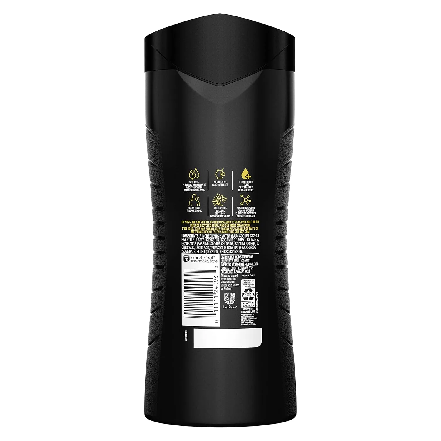 AXE Body Wash Phoenix 12h Refreshing Scent Crushed Mint & Rosemary 4 count Men's Body Wash with 100% Plant-Based Moisturizers 16 oz