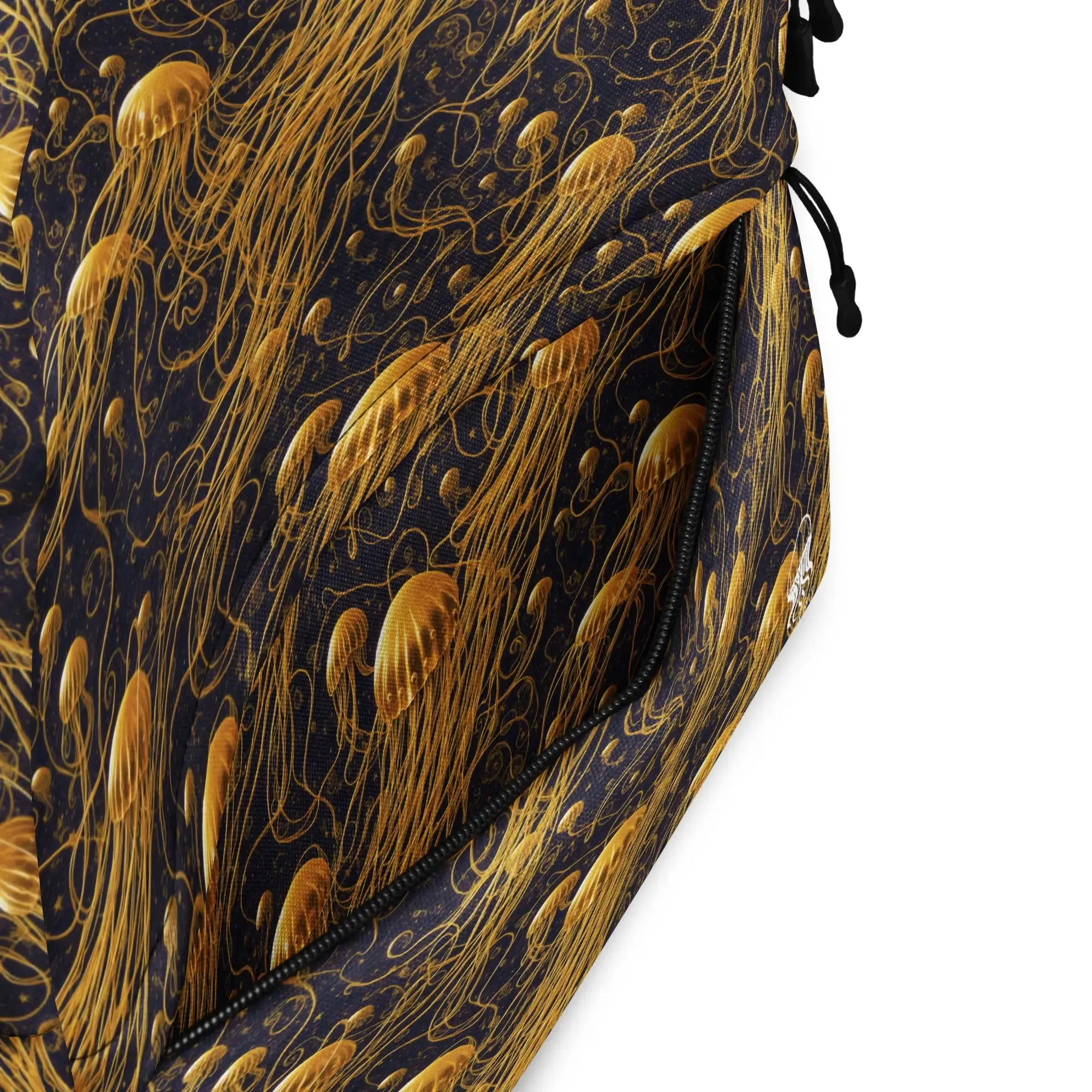 Backpack - Black and Gold Jellyfishes
