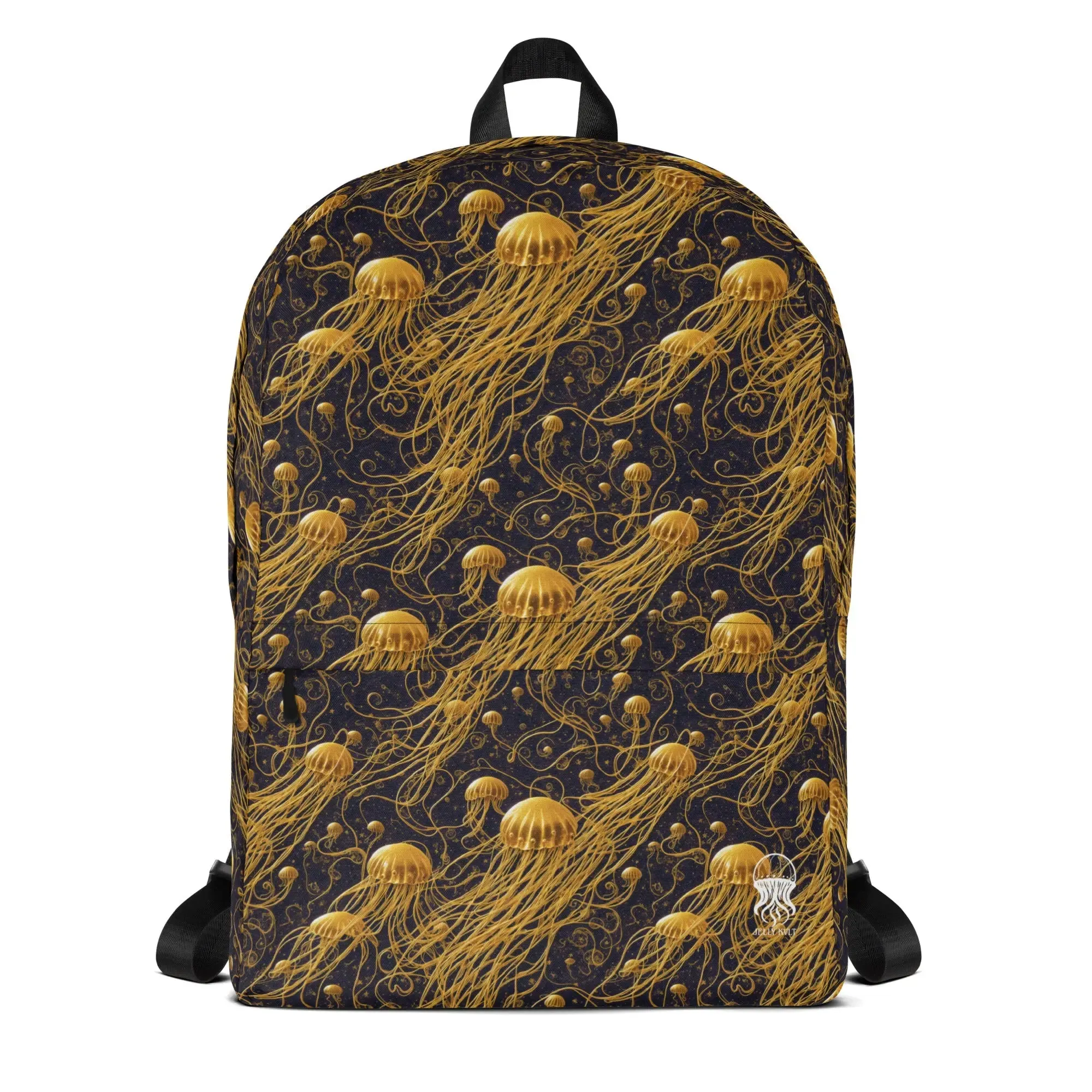 Backpack - Black and Gold Jellyfishes