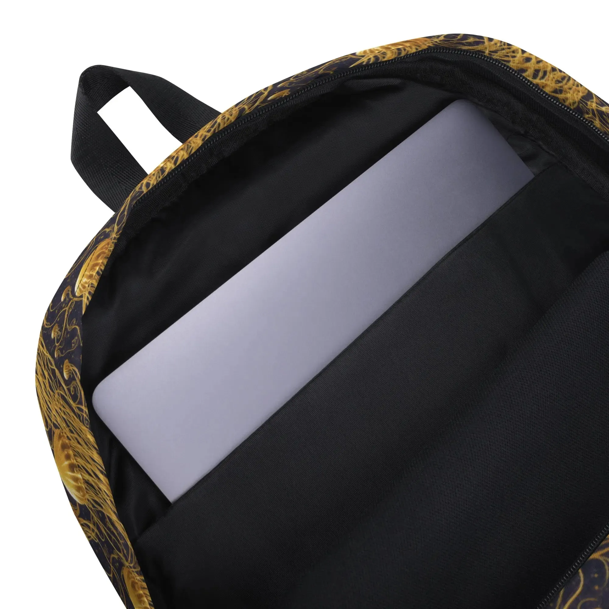 Backpack - Black and Gold Jellyfishes