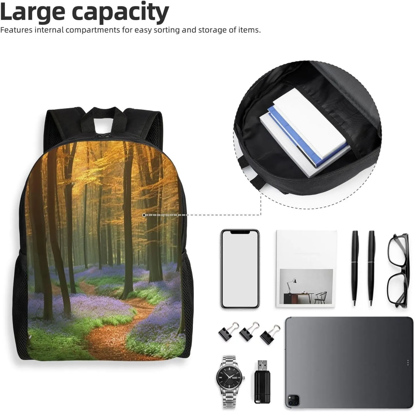 Backpack Travel Laptop Backpack For Men Women Lightweight Rucksack Temperate Forests Casual Daypack