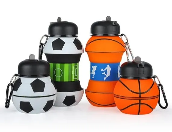 Basketball Shape Silicone Water Bottle