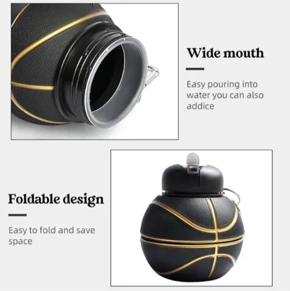 Basketball Shape Silicone Water Bottle