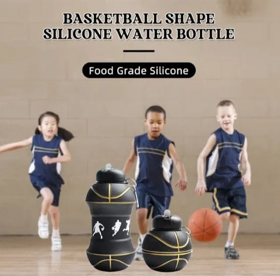 Basketball Shape Silicone Water Bottle