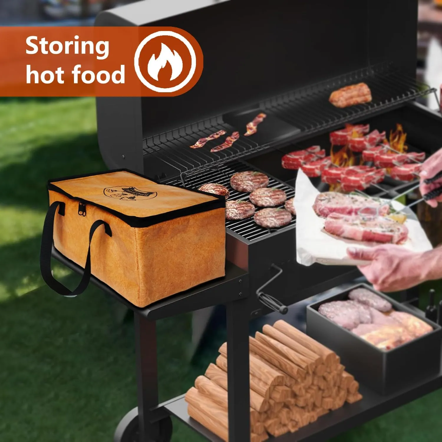BBQ Blanket for Resting Meat Smoked, Brisket Resting Blanket BBQ Steaks Meat Resting Bag for Food Delivery for Meat Warmer Roast Cooler（19inch）