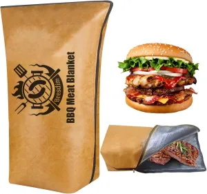 BBQ Blanket for Resting Meat,Smoker Meat Resting Blanket, 18 inch Reusable Grilling Meat Insulated Resting Bag with Wide Mouth for Large Pork Shoulders Brisket Turkeys,Gifts for Men