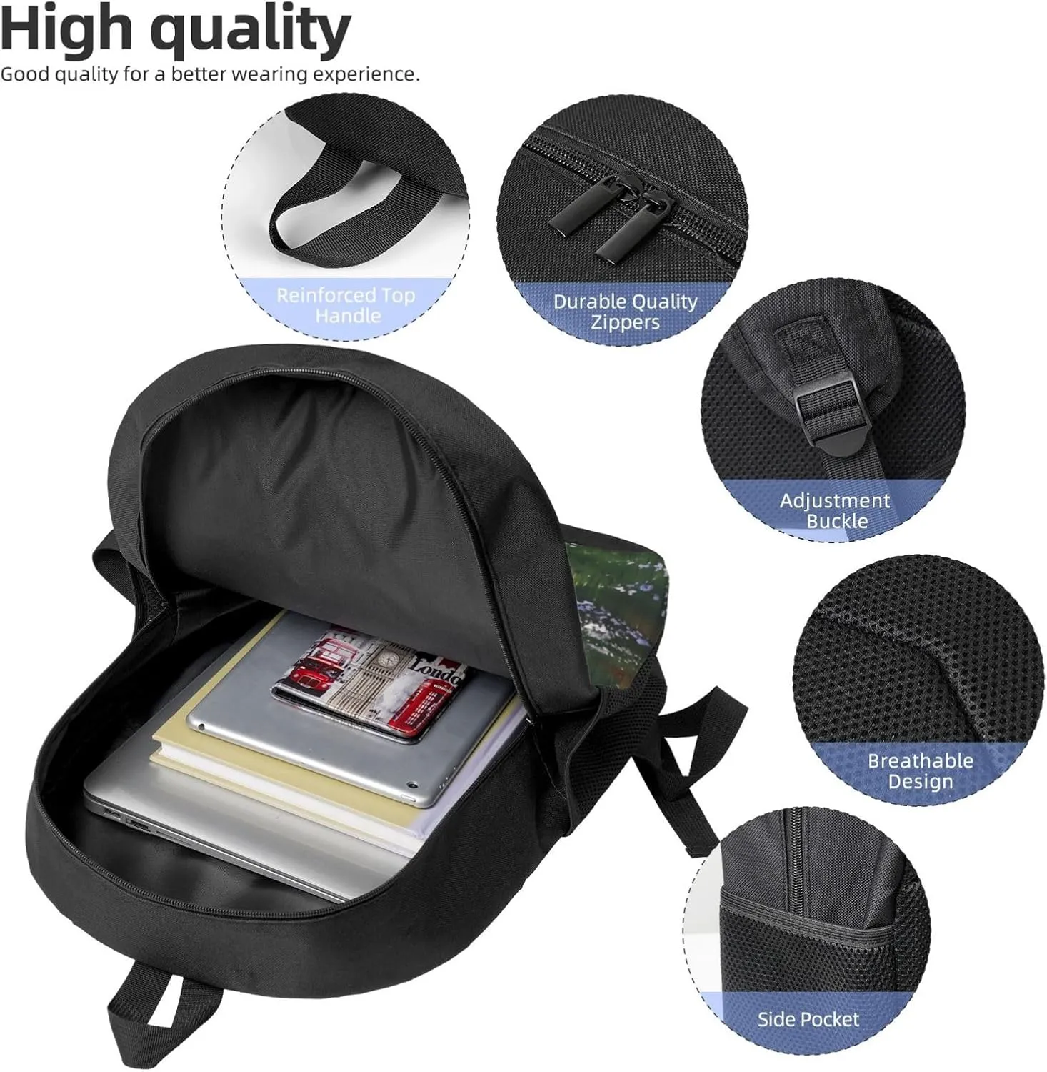 Beautiful landscape print Lightweight Casual Travel Backpack with Laptop Compartments for Women men