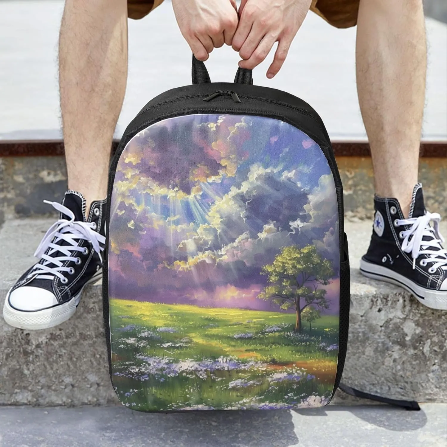 Beautiful landscape print Lightweight Casual Travel Backpack with Laptop Compartments for Women men