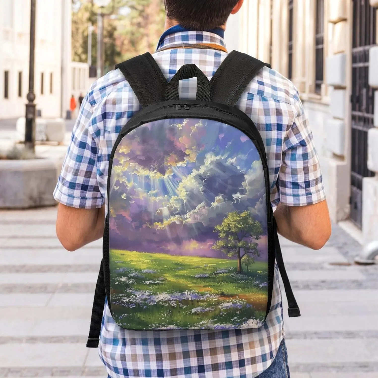 Beautiful landscape print Lightweight Casual Travel Backpack with Laptop Compartments for Women men