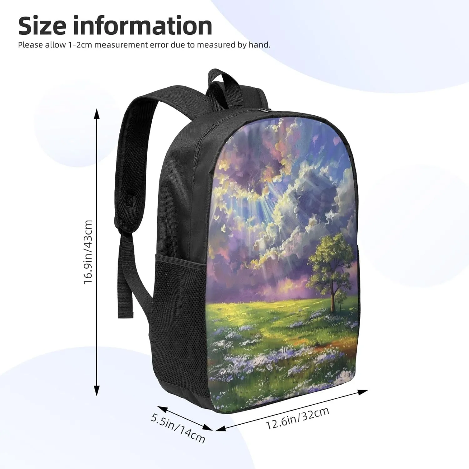 Beautiful landscape print Lightweight Casual Travel Backpack with Laptop Compartments for Women men