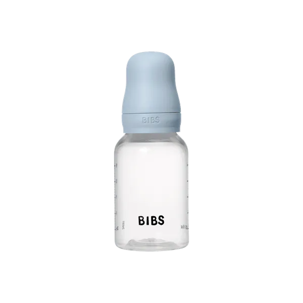 BIBS BPA-Free PP Baby Bottle Round Silicone 1 pack 150 ml Slow Flow Baby Blue (Min. of 2 PK , multiples of 2 PK)