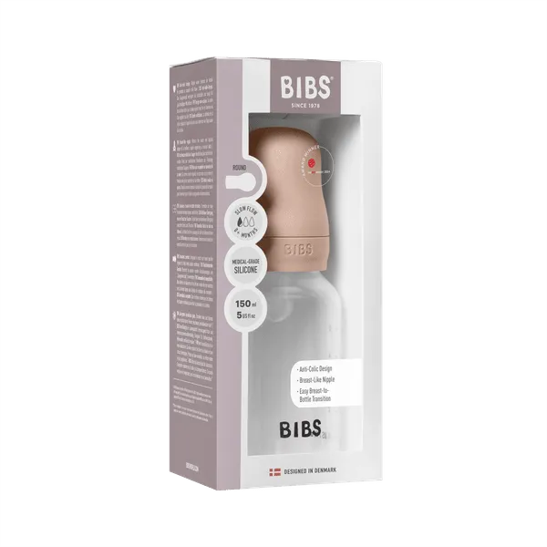 BIBS BPA-Free PP Baby Bottle Round Silicone 1 pack 150 ml Slow Flow Blush (Min. of 2 PK , multiples of 2 PK)