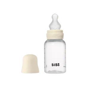 BIBS BPA-Free PP Baby Bottle Round Silicone 1 pack 150 ml Slow Flow Ivory (Min. of 2 PK , multiples of 2 PK)