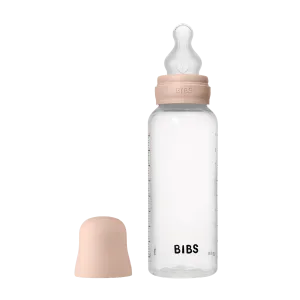 BIBS BPA-Free PP Baby Bottle Round Silicone 1 pack 270 ml Medium Flow Blush (Min. of 2 PK , multiples of 2 PK)