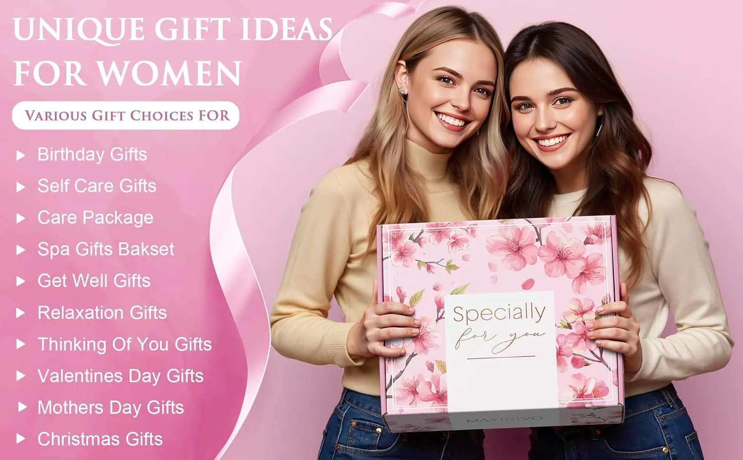 Birthday Gifts for Women Self Care Gifts, Cherry Blossom Relaxing Spa Gifts Baskets Bath Set Get Well Gifts Care Package Mothers Day Gifts for Mom Her Women Sister Friend Wife Grandma w/ Blanket