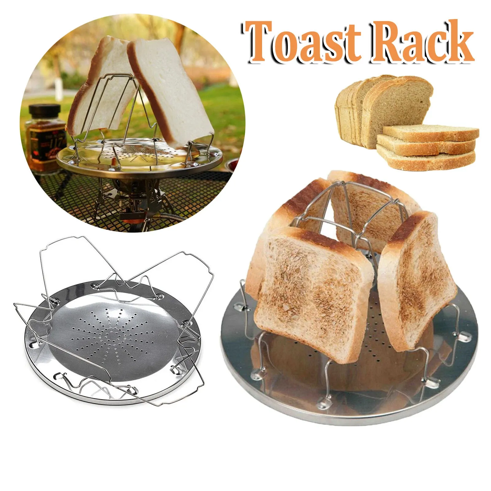 Breakfast Cooking Sandwich Folding Tray Rack Stove Toaster Outdoor Camping
