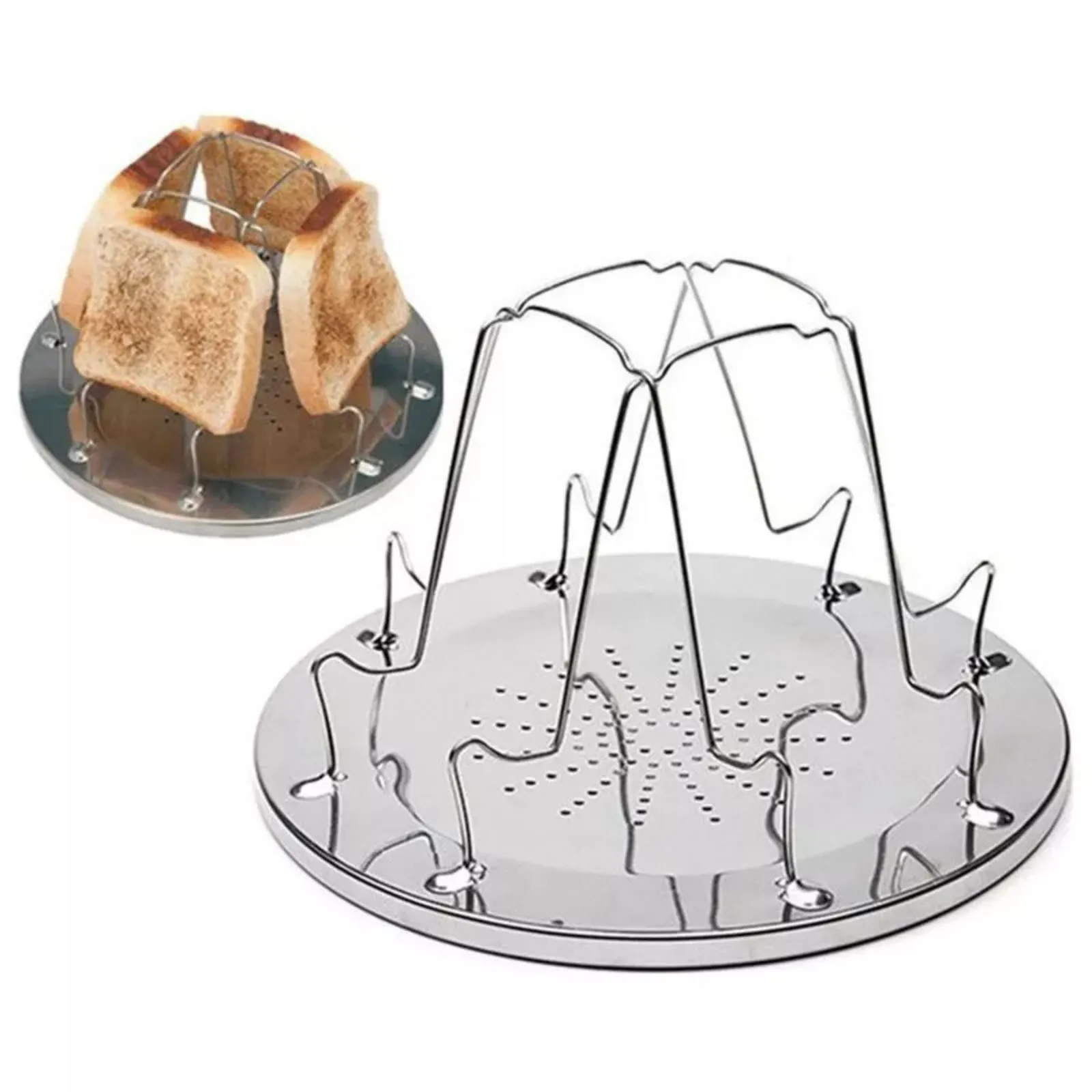 Breakfast Cooking Sandwich Folding Tray Rack Stove Toaster Outdoor Camping