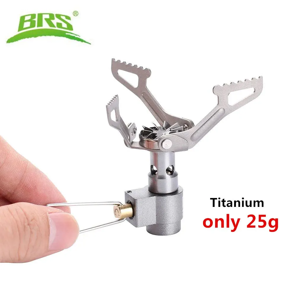 BRS-3000T  Titanium Mini Camping Gas Burners 25g 2700W One-Piece Pocket Stove Outdooor Hiking Folding Cooking Furnace Portable