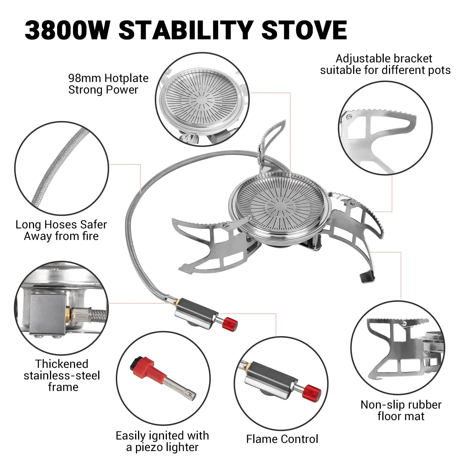 BULIN Burner Camping Gas Stove & Jure Large Camping Pot