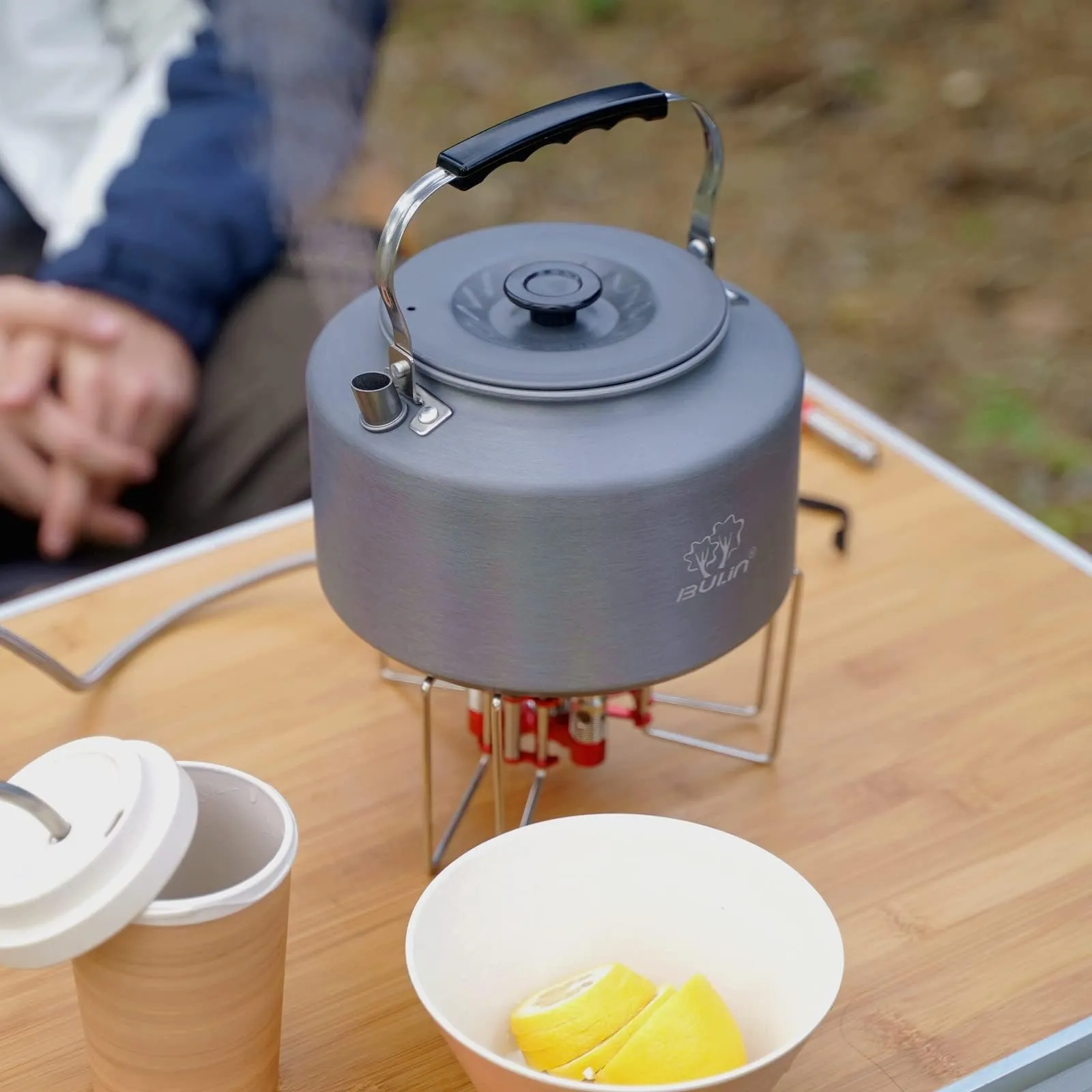 BULIN Camping Kettle 2.2L & Burner Backpacking Stove Bundle