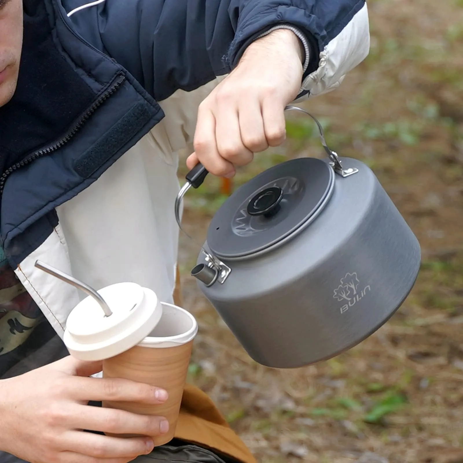 BULIN Camping Kettle 2.2L & Burner Backpacking Stove Bundle