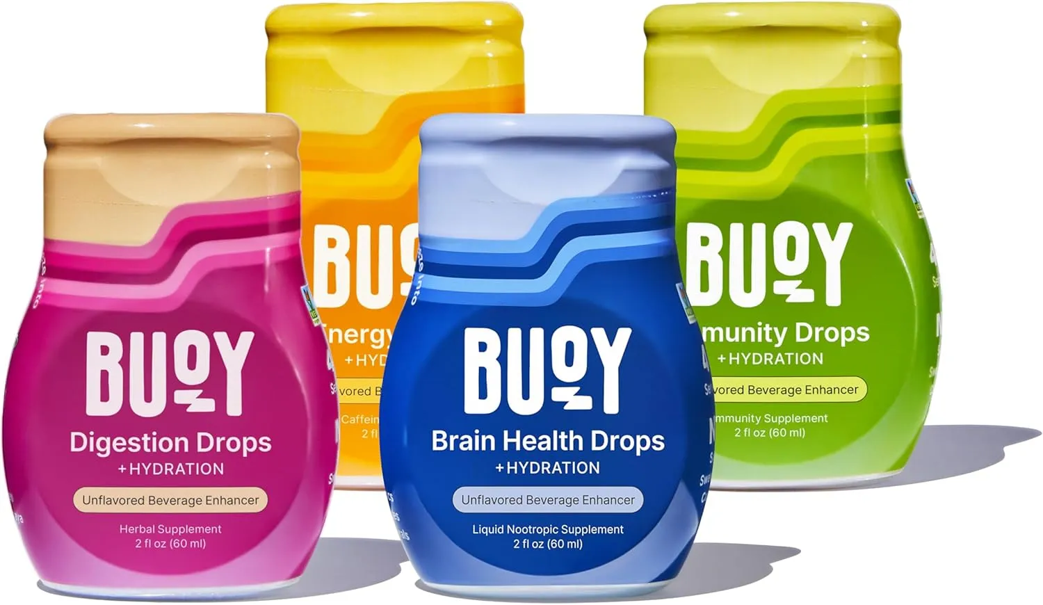 Buoy Electrolyte Drops Variety Pack Digestion   Brain   Energy   Immunity | 160 Servings | No Sugar, No Sweeteners | Dietitian Recommended | Trace Minerals | Purposefully Unflavored | Add to Any Drink
