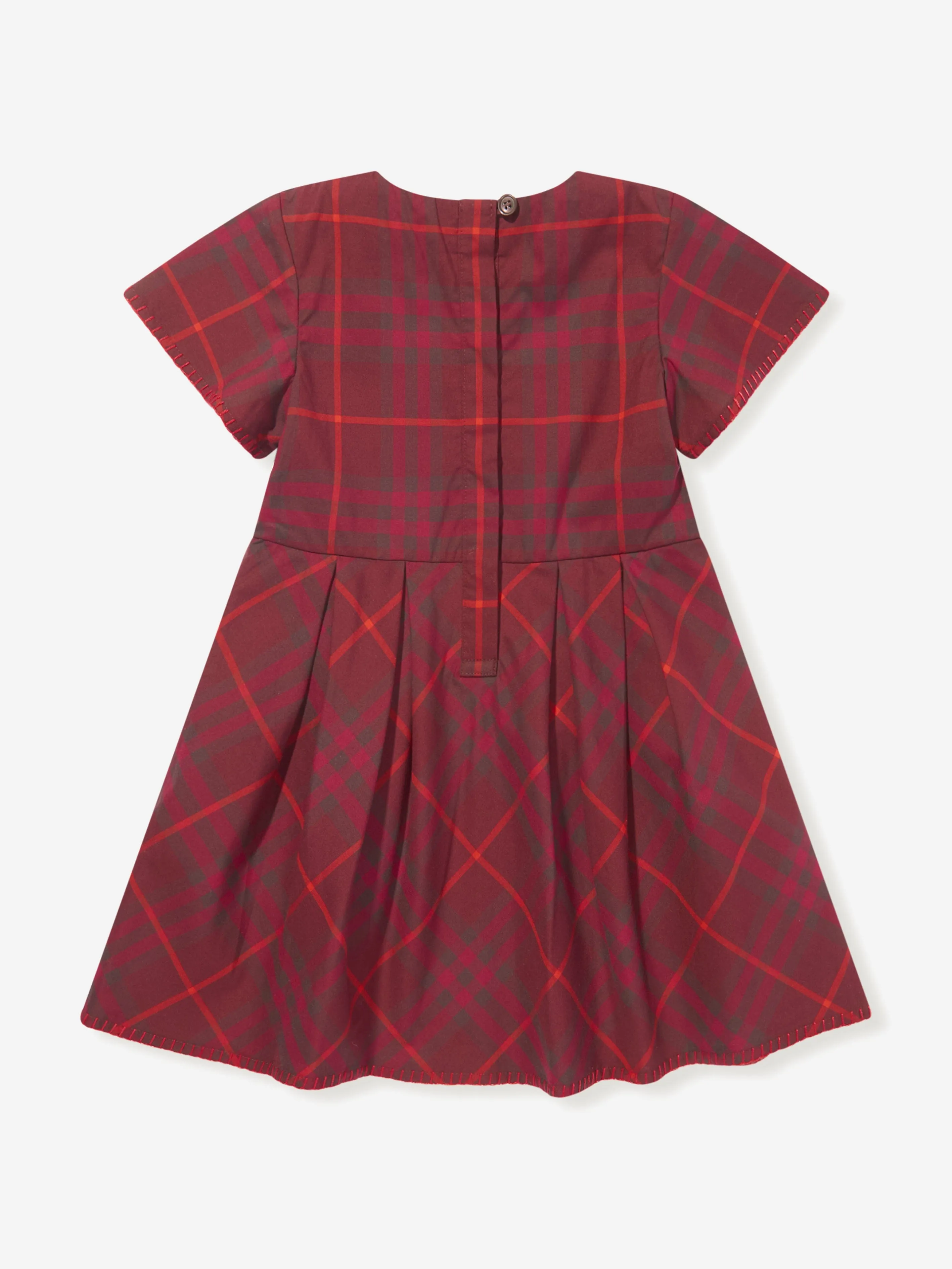 Burberry Baby Girls Check Gia Dress in Red