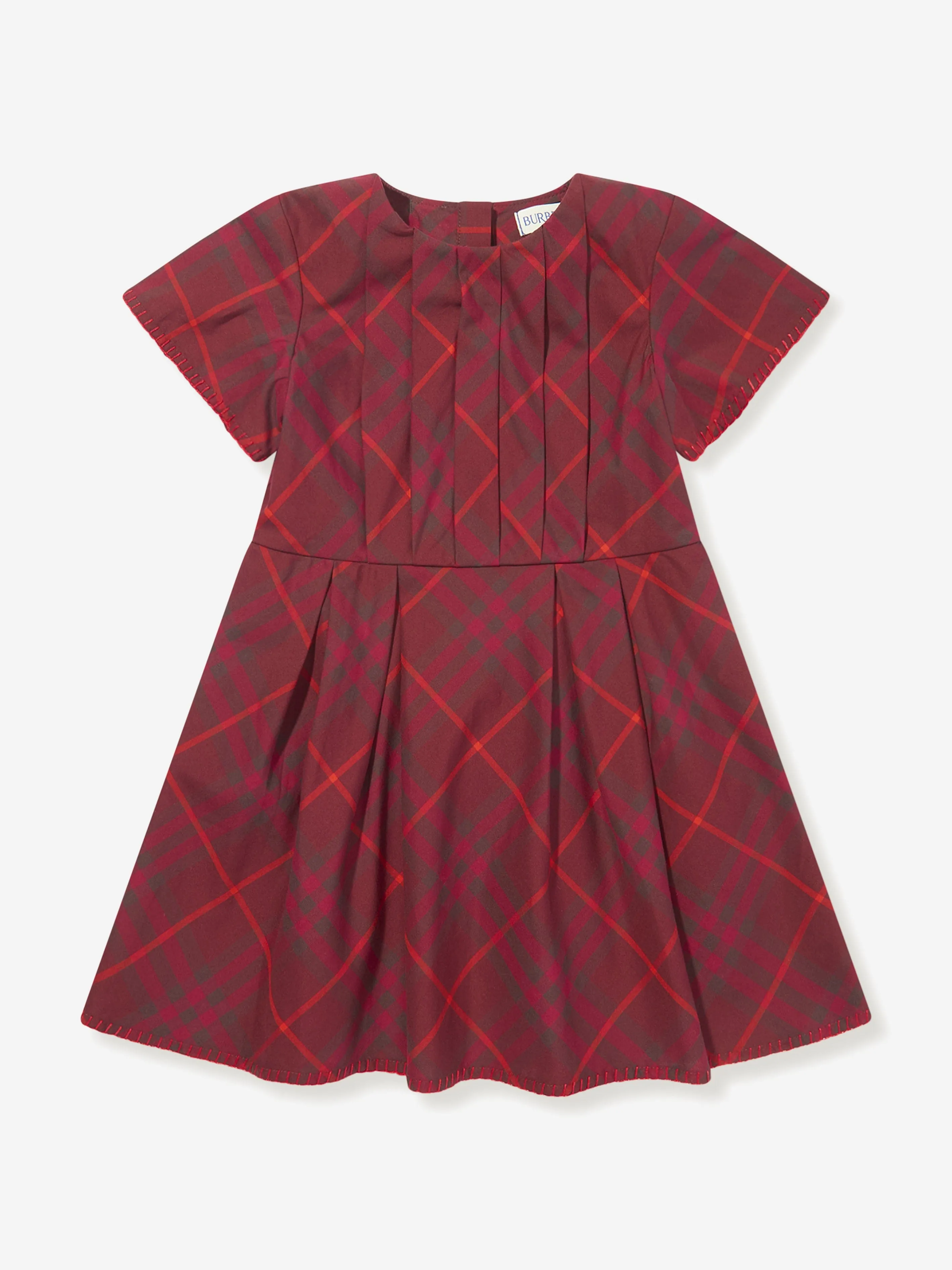 Burberry Baby Girls Check Gia Dress in Red