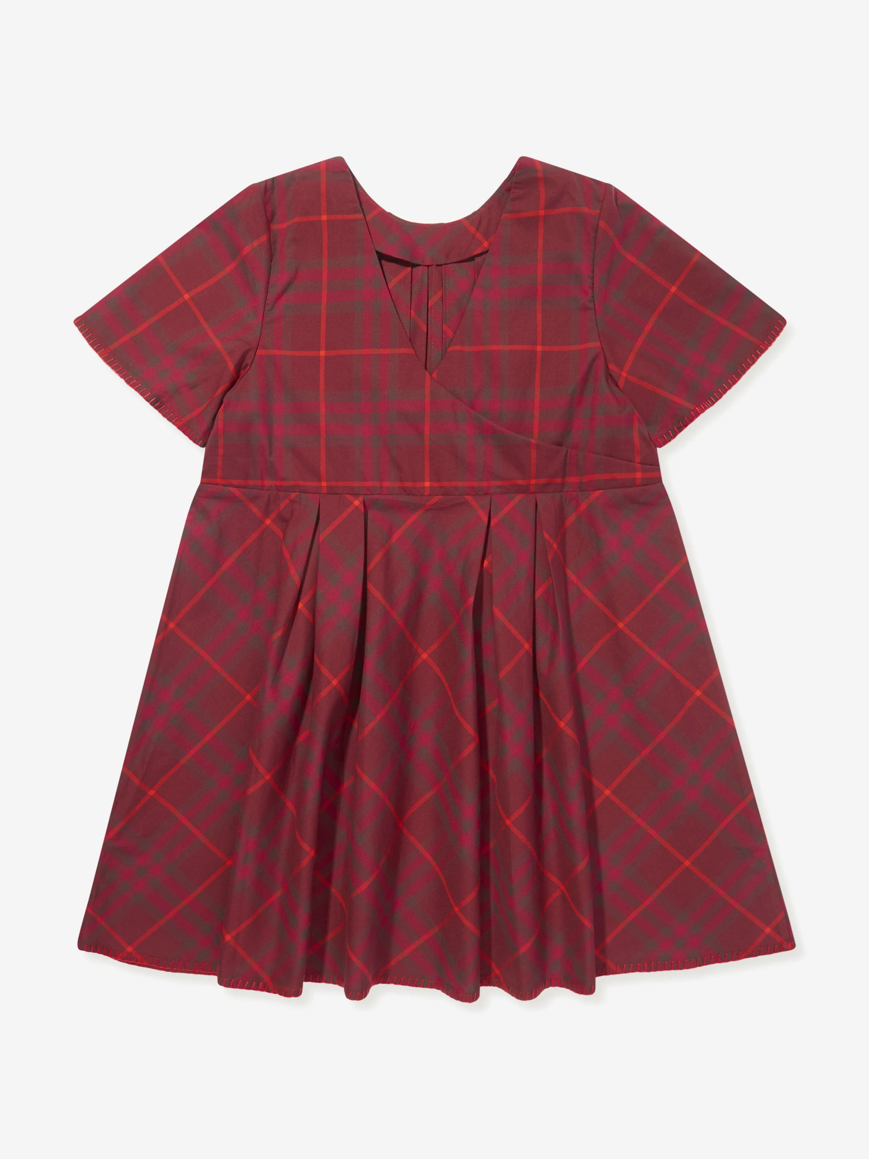Burberry Girls Check Gia Dress in Red