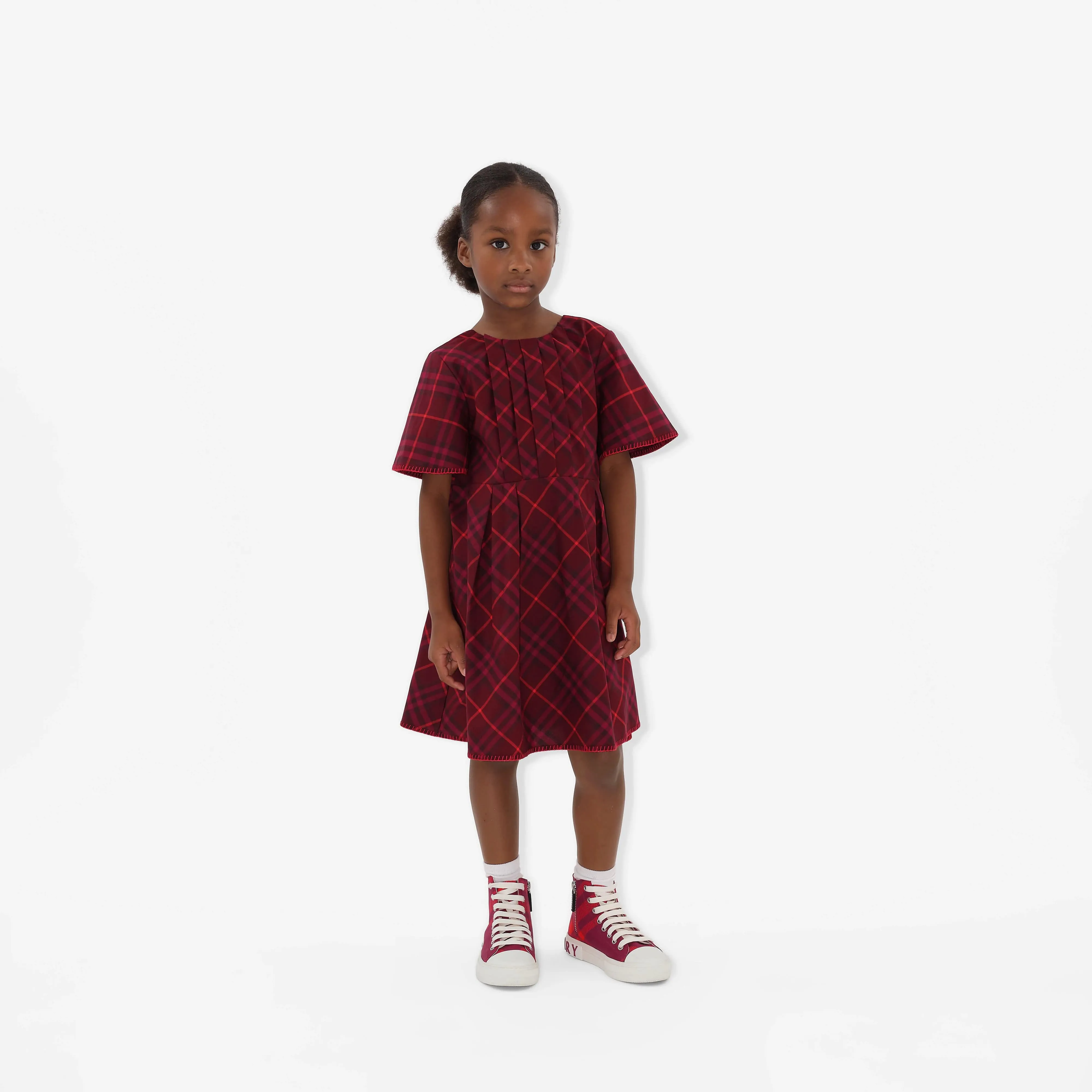 Burberry Girls Check Gia Dress in Red