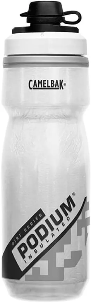 CamelBak Podium Dirt Series Chill Insulated Mountain Bike Squeeze Water Bottle White, 21oz