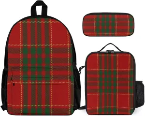 Cameron Clan Tartan Lightweight Pocket Backpack Crossbody Lunch Bag Set Unisex