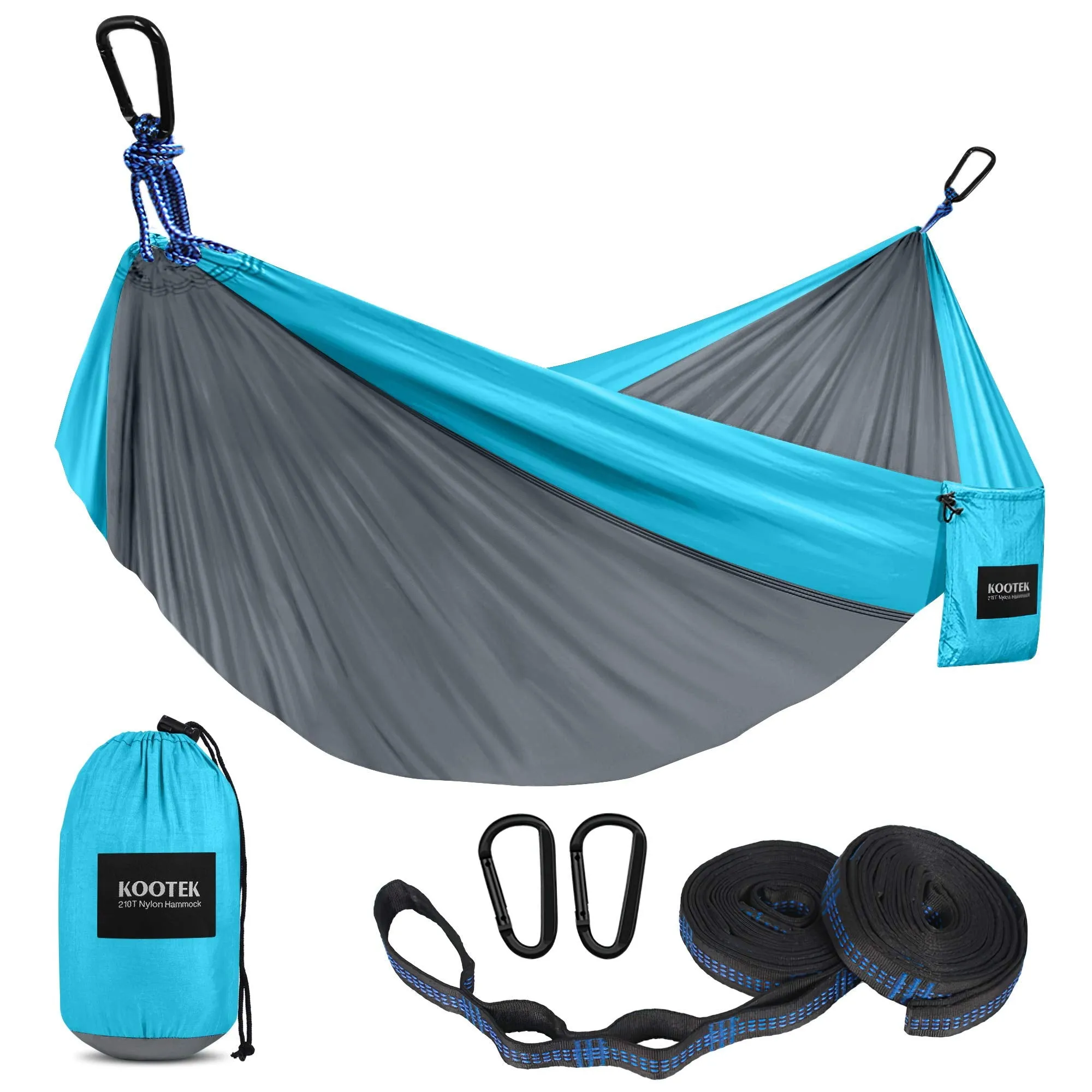 Camping Hammock - Gray & Sky Blue