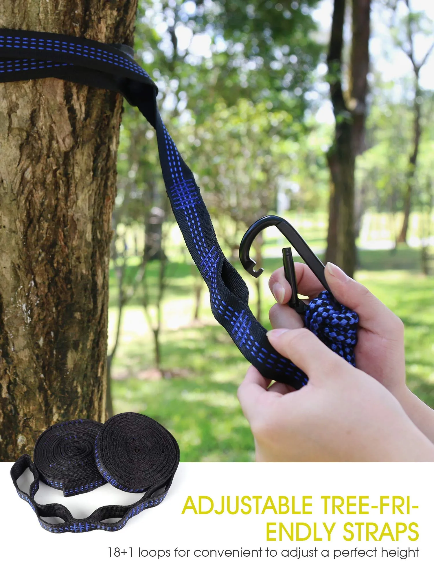 Camping Hammock - Gray & Sky Blue