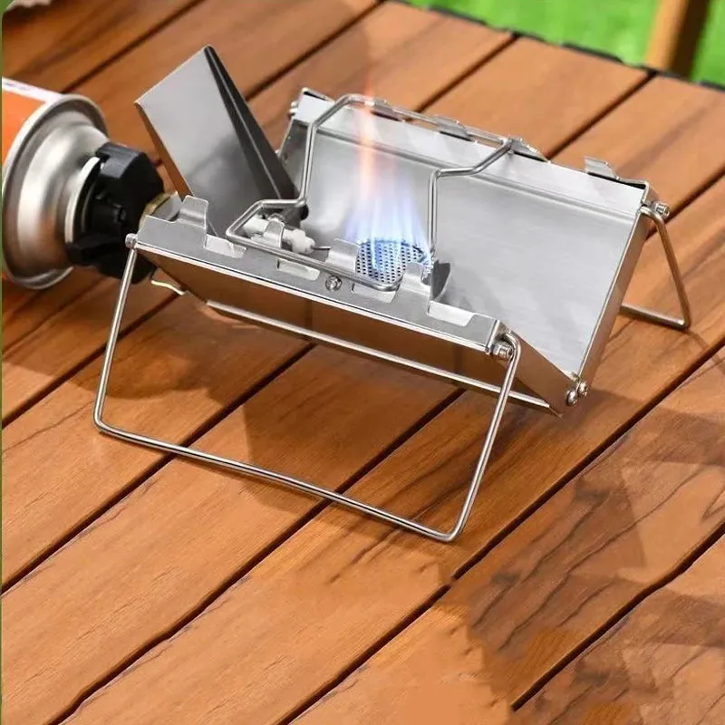 Camping Portable Cassette Gas Stove Mini Windproof Foldable Backpacking Tourist Gas Burner Stove Outdoor Kitchen Picnic Cooking
