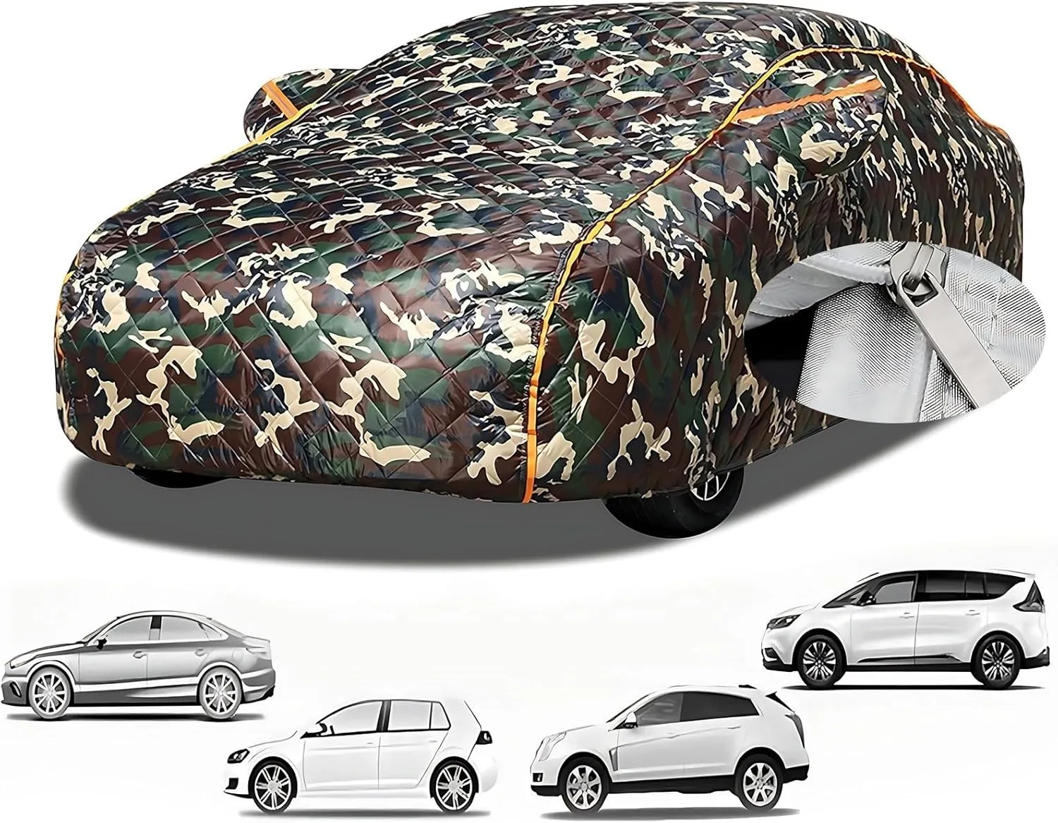 Car Cover Waterproof All Weather Made for DeTomaso Pantera 1985-1991, Upgraded Fabric with Cotton, Car Hail Protector, Hail Blanket, Cotton Thickened z16fb597