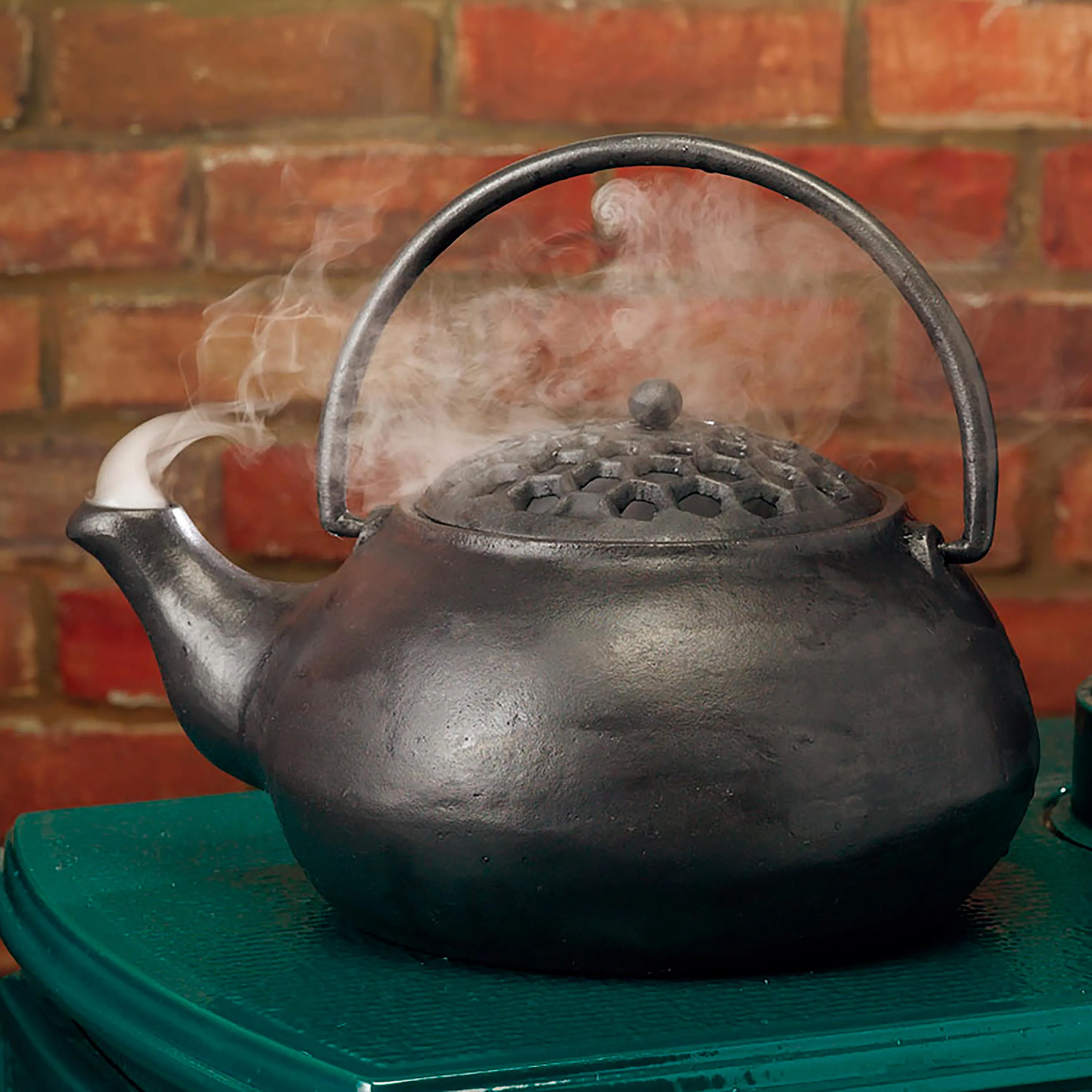 Cast Iron Wood Stove Kettle Steamer with Lattice Design