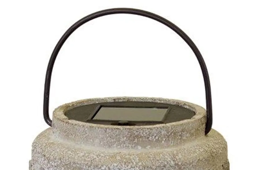 Cement Solar Lantern with Fish Design